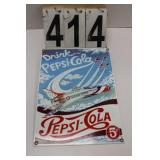 Pepsi Cola Metal Sign 11.5" X 8.5"