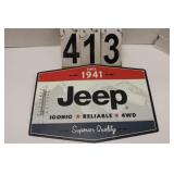 Jeep Metal Sign 11" X 14"