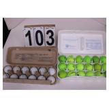 30 Golf Balls White & Green