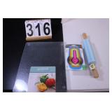 Glass Cutting Board  - Measure Cups - Rolling Pin
