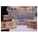 Clear Tote of Board Games w/ Memory ~