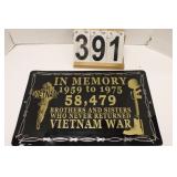 Vietnam War Metal Sign 12" X 18"