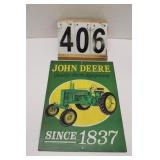 John Deere Metal Sign 14" X 10"