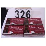 4 Boxes Queen Ann Dark Cherries Exp 8/25