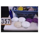 Blue Laundry Basket W/ Kitchen Utensils - Bowls-