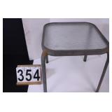 Outdoor Glass Top Table 16.5" X 16" X 16"