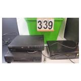 Green Tote W/ 2 VCRs ~ DVD Player (All Power On)