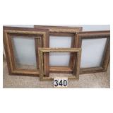 4 Vintage Picture Frames (1 Has Glass)