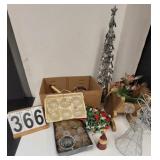 Box W/ Assorted Holiday Decor Includes -