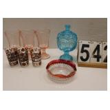 VTG Moon & Stars Blue Lidded Dish ~