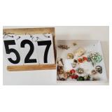 Flat Of Clip on Earrings W/ Orange Earrings