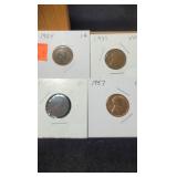 (8) Wheat Cents 1914 - 1924 - 1928 - 1929 VF-