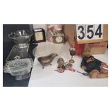 Box W/ Clocks - Glass Bread Pan - Candy Dish -