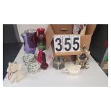 Box W/ Assorted Vases - Tins - Candle Holders -