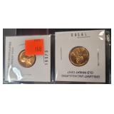 (2) Brilliant UNC Old Wheat Cent 1957 D - 1958 D