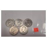 5 1971 Eisenhower Dollars D
