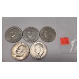 5 1971,72,77,78 Eisenhower Dollars (3 D, 2 UNK)