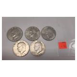 5 1972,74,78 Eisenhower Dollars D