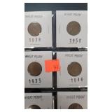 (6) Wheat Cents 1929 - 1935 - 1938 - 1946 -