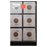 (6) Wheat Cents 1926 - 1927 - 1937 - 1945-
