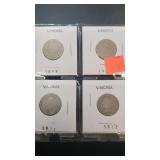 (4) V-Nickels 1898 - 1900 - 1911 - 1912