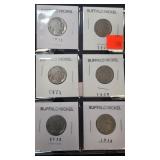 (6) Buffalo Nickel 1915 - 1920 - 1925 - 1929 -