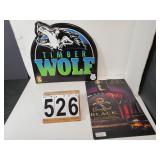 Timber Wolf Sign Metal 17" X 18.5"