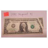 1995 Misprint $1 Bill