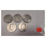 5 1976 Eisenhower Bicentennial Dollars D