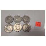 6 1971,72 Kennedy Half Dollars (5 D, 1 UNK)