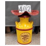Golden Shell Motor Oill On Milk Can W/ Tractor-