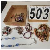 Flat Assorted Necklaces W/ Purple Rock Beads