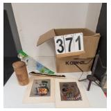 Box W/ Kite - Recorder - Candle Holder - Wood-