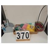 Box Of Easter Decor Includes Eggs - Grass - Basket