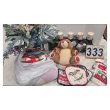 Box w/ Bear ~ Artificial Flowers ~