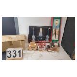 Christmas Table Centerpiece ~ 3 Lighted Houses ~