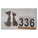 Pair of Brass Cat Figures