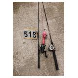 3 Fishing Rods ~ Shakespear Reel ~ Quantum Reel