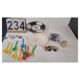 Flat W/ Decorative Plate - Miniature Dishes - VTG