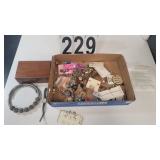 Flat Of Costume Jewelry W/ Jewelry Box - Earring -