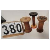 3 Wooden Spools