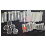 Assorted Coin Tubes And Holders