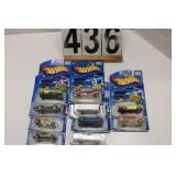 Flat of 10 Hot Wheels w/ 1958 Corvette