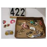 Flat of Ear Rings W/ Pink Ear Rings