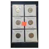 (6) Brilliant UNC Jefferson Nickels  1959 P-