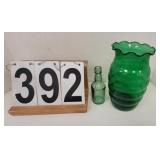Green Vase - VTG Green Bottle