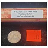 Wheat Cents 1910 - 1958 50 Different Dates And -