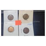 (8) Wheat Cents 1910 G - 1924 G - 1934 - 1935 D -