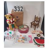 CHristmas Bear on a Bike ~ Tins ~ Christmas Goose