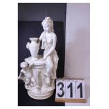 Woman W/ Cherub 20.5" Tall Bisque ?